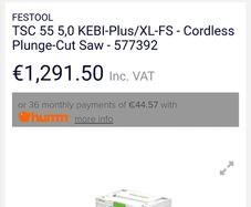 FestoolTSC 55 5,0 KEBI-Plus/XL-FS - Cordless Plunge-Cut Saw - 577392