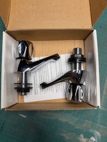 Chrome basin bathroom taps