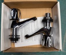 Chrome basin bathroom taps