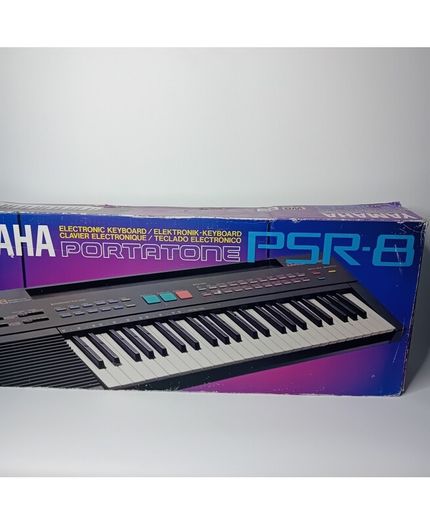 Yamaha Psr-8 Portatone Electronic Keyboard & Stand In Box - Very Rare - Working