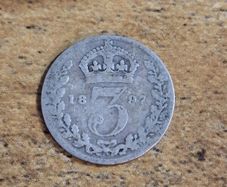 Great Britain UK 1897, 3 Pence / Threepence, Victoria, Silver Coin - free standard postage