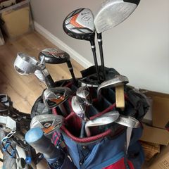 golf clubs and trolley for sale