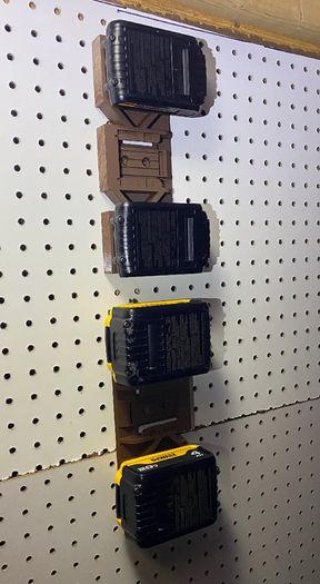 DeWalt 20V Battery Mounts - "Yellow-Jacket" Wall & Under-Shelf Holder - Fits 18V XR & 20V Max - Workshop & Van Organization - Set of 3