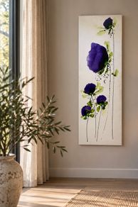 Jean Picton - Signed Original Poppy Painting - Large Tall Canvas