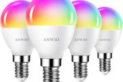 E14 Smart Bulb,Alexa Light Bulbs,RGB Colour Changing Bulbs,Smart Life App Control,Bluetooth &amp; WiFi Bulb,470LM, 5W Replace 40 Watt,Works with Alexa, Echo,Google Assistant (4 Pack)