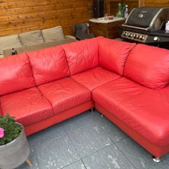 Corner leather sofa