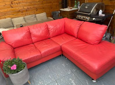 Corner leather sofa