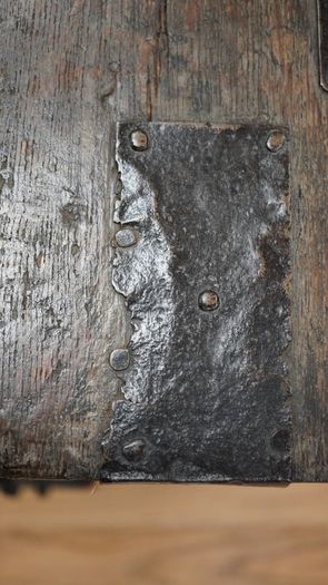 Antique Iron-Bound Oak Trunk / Valuables Chest, c.1780-1820
