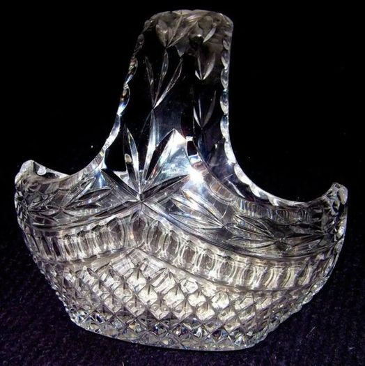 Vintage Harrods Heavy Cut Lead Crystal Basket