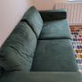 Three seater green velvet couch Image 2