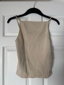 Zara beige knit vest top high neck size S