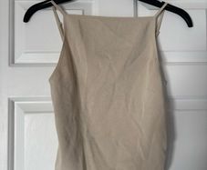 Zara beige knit vest top high neck size S