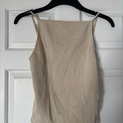 Zara beige knit vest top high neck size S