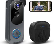 Wireless Video Doorbell Camera with Chime, Voice Changer/Message, PIR Motion Detection, Instant Alerts, 2-Way Audio, 2K HD, Night Vision, 2.4G WiFi, IP66, Battery Powered