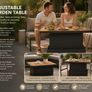 Poly Rattan Garden Table with Adjustable Acacia Wood Table Top Image 10