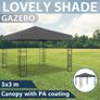 Gazebo with String Lights 3x3 m Anthracite Fabric Image 6