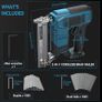 Cordless Brad Nailer Staple Gun for Makita 18V, 2 Batteries, Charger, Case + 1000 Nails Image 6