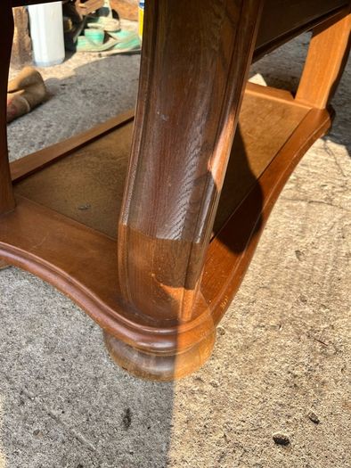 Solid maghoney 2 tier coffee table. Heavy piece