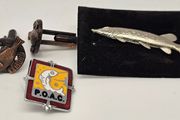 Fishing Cufflinks and Pin Badges Gone Fishing Cufflinks Pike Pin Badge