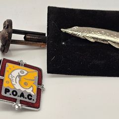 Fishing Cufflinks and Pin Badges Gone Fishing Cufflinks Pike Pin Badge