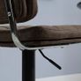 Set of 2 Button-Tufted Vintage Bar Stools - Swivel, Adjustable - Footrest - Brown PU Image 6