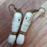 Halloween Skeleton Bone Carved drop earrings Image 2