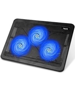 Cooling Pad 12"-17" Laptop air Cooler with 3 Ultra Quiet Fans, Ergonomic Comfort Notebook Cooler with 2 USB Ports, HV-F2056, Black & Blue