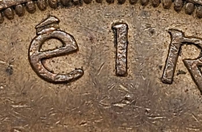 Ireland 1968 1d Penny Rare Double Fada Variety Mint Error