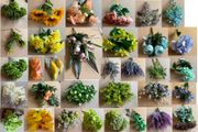 Artificial Flower Bundle - Yellow, Orange, Blue