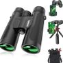 Waterproof Binoculars with Tripod & Phone Adapter, BAK-4 Prisms, FMC Lens for Bird Watching, Hiking & Stargazing Image 2
