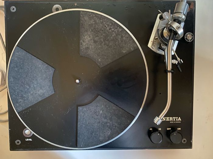 Vintage Inertia Turntable Manufactured in Sweden in the 1970s