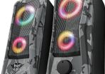 GXT 606 Javv RGB-Illuminated 2.0 PC Speakers, 12 W Peak Power, 3.5 mm Jack, Metal Grille, USB Powered Sound System, Speaker Set for Computer, Laptop, Mac