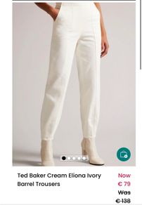 Ted Baker Cream Eliona trousers