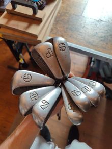 golf clubs and bag