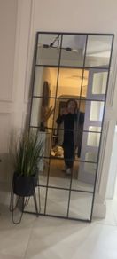 Large industrial window pane full length mirror