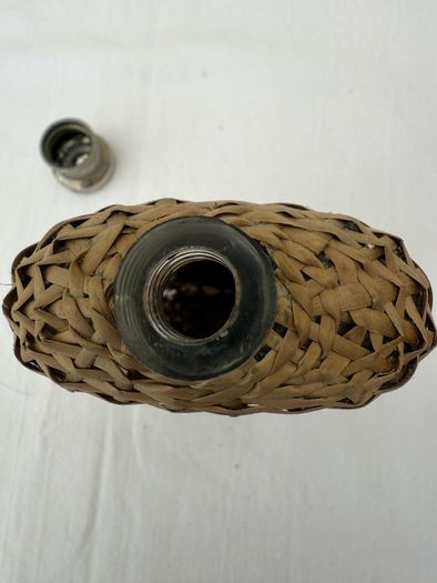 Vintage early 20th century wicker hip flask - very good condition