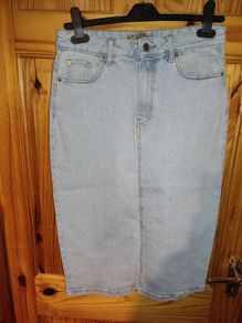 Denim midi skirt