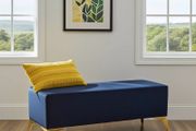 Handmade Velvet Bench with Gold Metal Legs ,Upholstery