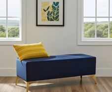 Handmade Velvet Bench with Gold Metal Legs ,Upholstery