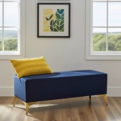 Handmade Velvet Bench with Gold Metal Legs ,Upholstery