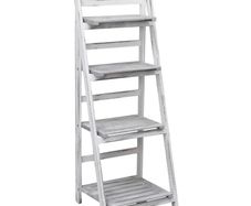 4-Tier Plant Stand Grey 43x33x113 cm Wood