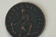 Reproduction cooper coin Ireland Halfpenny 1722 Woods with Harp at left Scarce original worth big money