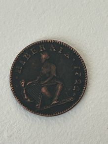 Reproduction cooper coin Ireland Halfpenny 1722 Woods with Harp at left Scarce original worth big money