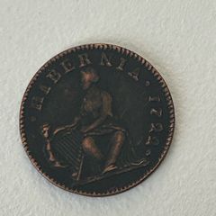 Reproduction cooper coin Ireland Halfpenny 1722 Woods with Harp at left Scarce original worth big money