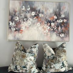 Large Canvas & 2 Paul Costello Feather filled Cushions