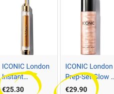 Iconic Prep set glow spray 120ml and Instant Sunshine Bronzing Drops  13ml Worth over 50e