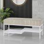 Ashton Modern Upholstered Bench with Shoe Rack Image 2