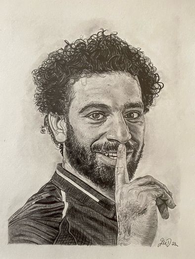 Mo Salah Pencil Drawing