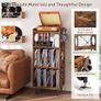 Record Player Stand, 4-Tier Vinyl Record Storage Cabinet Holds up to 300+ Albums Image 4