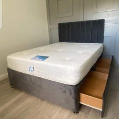 New Double, King And Superking Sizes Divan Beds Instock. Multiple Headboard Designs And Drawers Storage Available